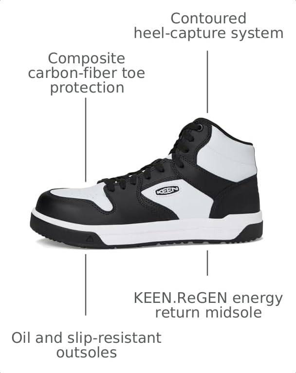Image of KEEN Utility Men's Overton Mid Height Composite Toe Lightweight Durable Work Sneakers