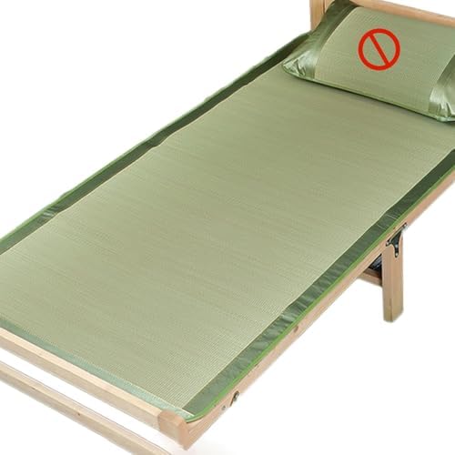 Cooling Bamboo Sleeping Mat - Foldable Breathable Mattress Pad Summer Cool Topper for Single/Double Bed Woven Design for Ultimate Comfort and Sleep Quality