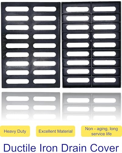 Image of Cast Iron Drain Grate, Driveway Channel Cover 17x12 in