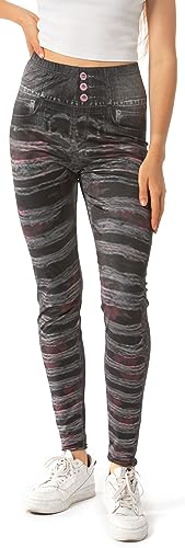 Legging effet jean pour femme Effet usé, Noir 1/1, L