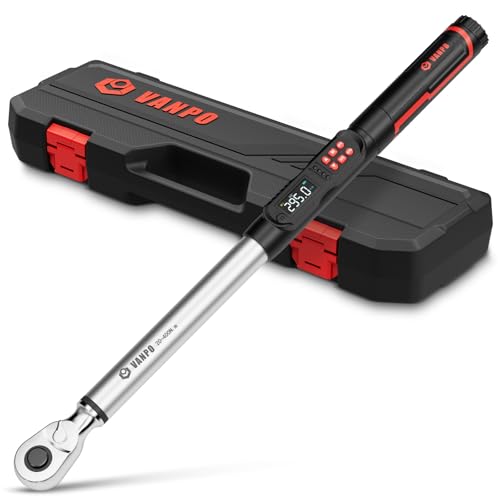 VANPO 1/2 Drive Digital Angle Torque Wrench 14.7-295 ft.lb 2% Accuracy
