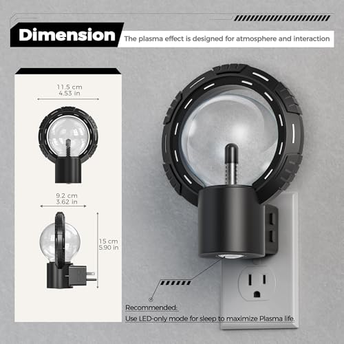 Image of Briignite Plasma Ball Night Lights, RGB Changing Game Room Decor | Electrostatic Globe Plasma Lamp Night Light Plug into Wall, Dusk to Dawn Sensor, STEM Learning Lamp for Kids Room Decor Gift