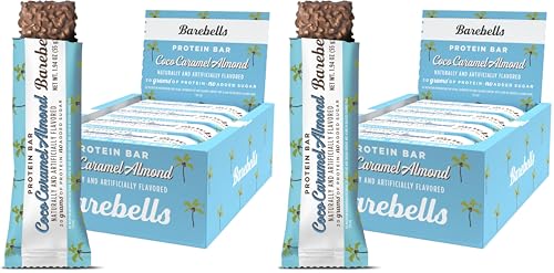 Image of Barebells Protein Bars Coconut Caramel Almond - 12 Count, 20g High Protein Treats - Chocolate Nutrition Bar with 1g Total Sugars - On-The-Go Breakfast or Post-Workout Snack (Pack of 2)