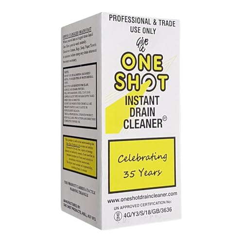 1 Shot Instant Drain Cleaner & Unblocker Powder 1kg – Powerful Heavy-Duty Clog Remover for Kitchen Sinks, Bathroom Drains, Showers & Pipes – Fast-Acting Formula Dissolves Grease, Hair & Tough Blockage