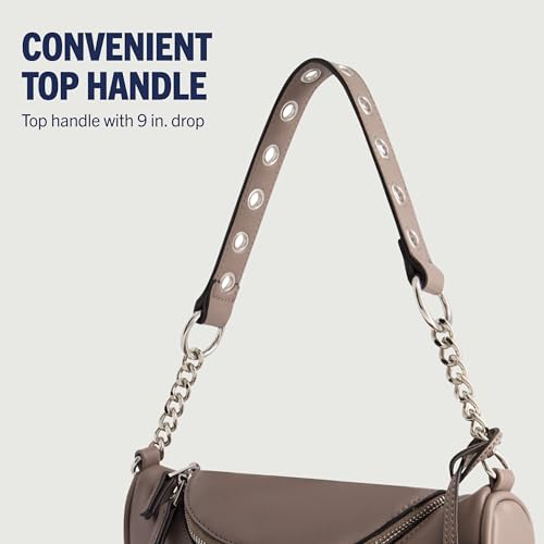 Image of True Religion Women's Shoulder Bag Purse, Faux Suede Hobo Handbag with Chain Handle