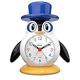 Mebus Kinderwecker / Mit Wecker und Alarm / Mit Beleuchtung und Quarzuhrwerk / Motiv: Pinguin / Modell: 26514