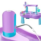 Intoypad Water Table Pump, Battery Powered Water Pump for Kids 3 Hours Non-Stop Fun Summer Outdoor Water Play Table Accessories for Step2 Water Table Toys for Kids Toddlers Purple