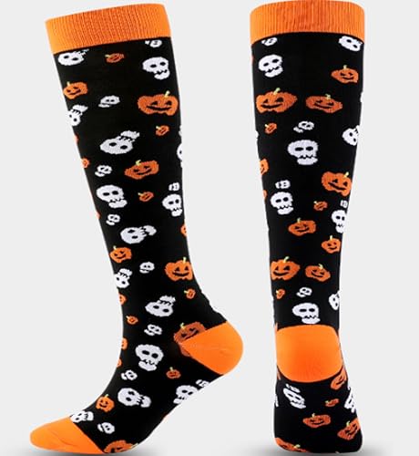 Image of Women's Knee High Compression Socks for Running Work Support Nurses Pregnancy Travel,Colorful Over The Calf Socks,#W402