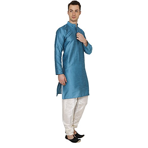 Image of Royal Kurta Men's Cotton Silk Plain Solid Long Only Kurta
