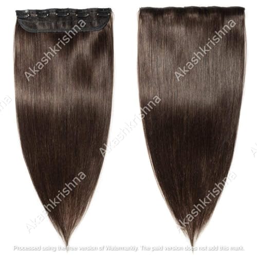 Image of Straight Hair Extensions Clips In Hair Extension For Girls Brown Hair Extensions 24 Inches Long Brown Hairs For Women