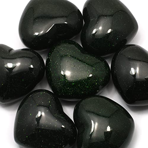 Green Goldstone Crystal Heart ~45mm
