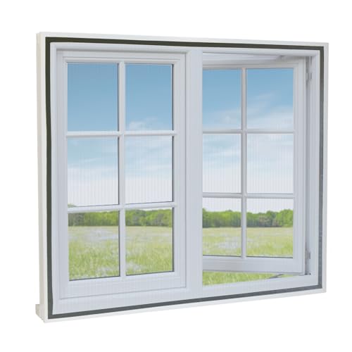 Upgraded & Stitched - SafeMyles Window Mosquito Net (Size-70x100cms/28x39 Inches/2.30x3.28 Feet, Color-Grey) 120 GSM Fiberglass Insect Net Pre-Stitched to Net - Ready to use Net
