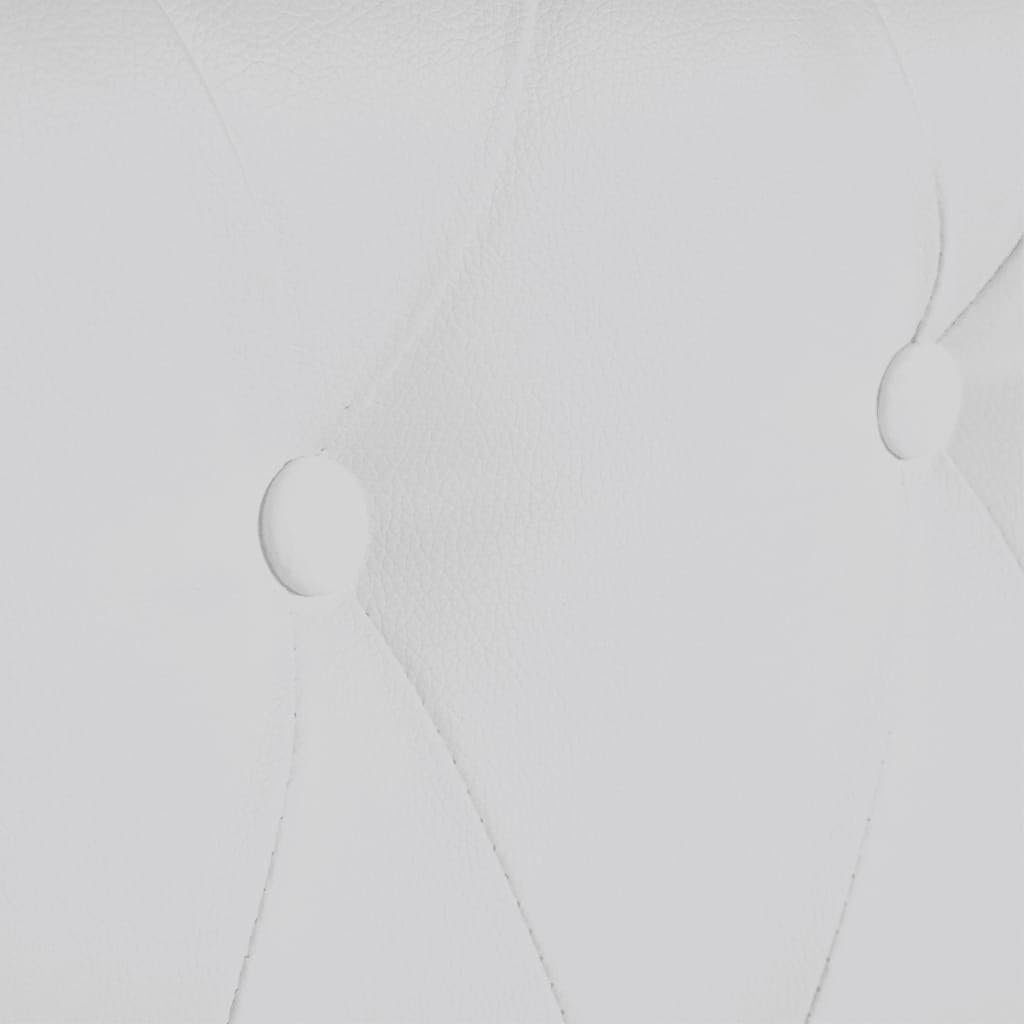 Sofa White Faux Leather 3-Seater Durable Sofa Rectangular Living Room Furniture