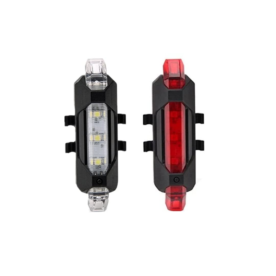 Sulfar 1560/61 Bicycle Lights Combo Pack/Rechargeable/Multiple Light Modes/Waterproof (Head and Tail Light - Red and White)