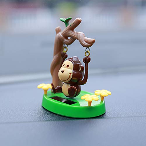 Binory Solar Powered Dancing Animals Bobble Head Cute Monkey Solar Swinging Animated Bobblehead Figures Toys Sun Catcher for Home Office Windowsill Desk,Car Dashboard and Holiday Decor and Gift - Thumbnail 5
