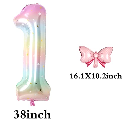 Image of Happy birthday Big Number Balloons Foil Birthday Balloon Number Balloons Happy Birthday Party Decorations Kids and Wedding Party Supplies (Pink 1)