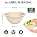 Small Paper Bowls 6 oz, 100 Pack Biodegradable Compostable Paper Bowls Sturdy, Bagasse Natural Brown, Microwavable Mini Disposable Bowls for Chili, Ice Cream, Desserts 7
