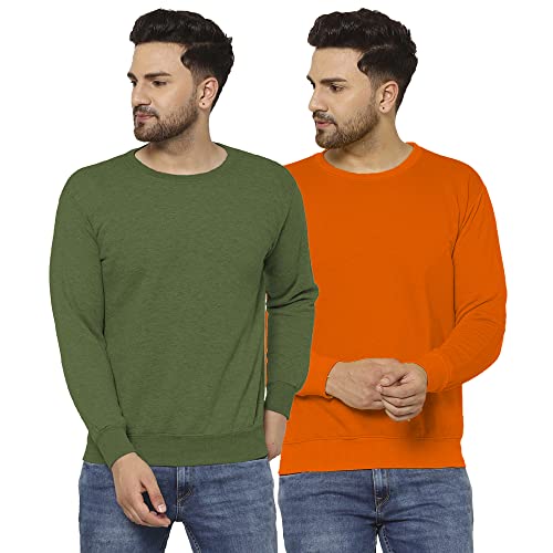 Image of Mack Jonney Fleece Round Neck Sweatshirt for Men (Pack of 2)-SW RN OLV RST 02-P