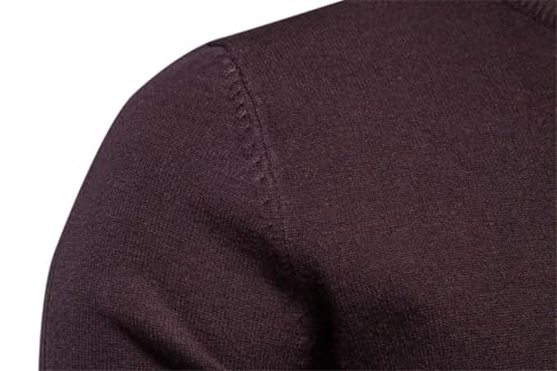 Men's Round Neck Solid Color Simple Warm Slim Fit Long Sleeve Sweater3