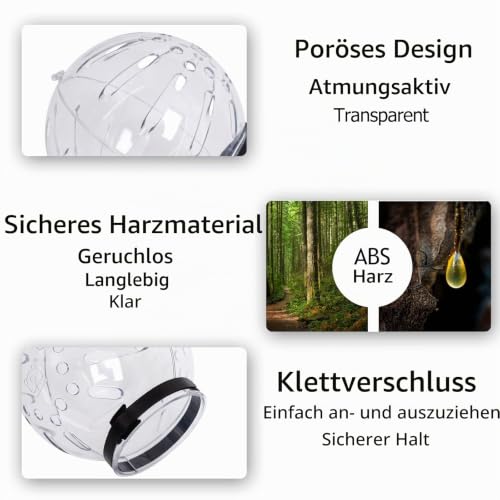 Hoqqf Transparenter Katzenmaulkorb mit atmungsaktiver Haube, Verstellbarer Astronautenhelm, verhindert Beißen, Kauen und Fellpflege von Haustieren, ballförmige Maske für Aggressive Katzen, Größe XL