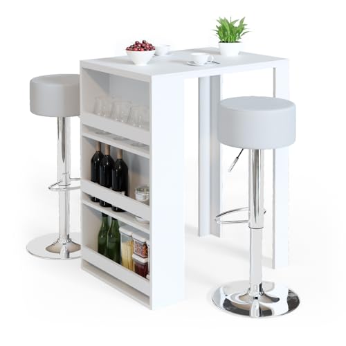 Bartisch Vicco für Esszimmer in Weiß, 57 x 80 cm