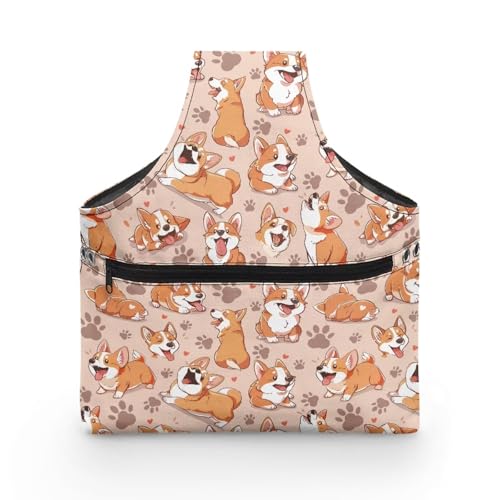 Image of KUIFORTI Dog Yarn Bag Crochet Bag Cute Corgi Yarn Project Bag Knitting Bag Lightweight Kniting Wrist Bag Large Size