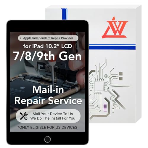 LW Mail-in Repair Service with Original OEM Pull Screen Replacement for iPad 7/8/9th Gen 10.2'' LCD Display Digitizer Touch Assembly A2197 A2198 A2200 A2270 A2428 A2429 A2430 A2602 A2603 A2604 A2605