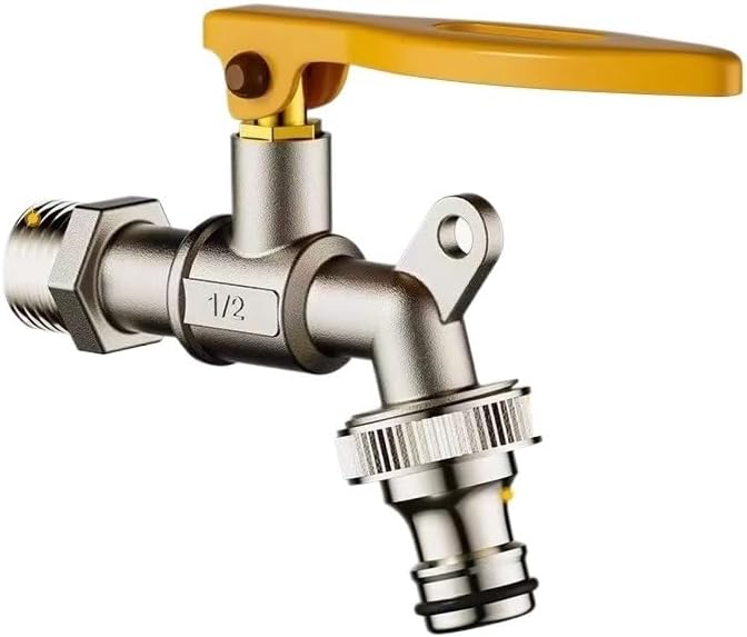 Brass Main Body Outdoor Garden Faucet, Multifunctional Anti Freezing and Heat-Resistant one in and Two Out Faucet,(B)