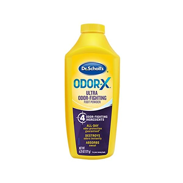 Dr. Scholl's Geruchsbekämpfung Geruch X Fußpuder, 6,25 Unzen (3er-Pack) // All-Day Geruchsschutz und Schweißabsorption