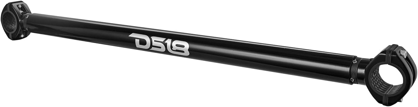 DS18 RZR-PROTUBE Polaris RZR PRO Rear Mounting Tube for Tower Speakers - for 2020 to Present RZR PRO Models - Adjustable 35.6" - 37.5" Glossy Black Finish