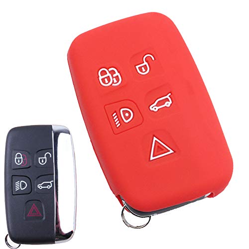 ECOiNVA Coque en silicone pour clé de voiture Land Rover Discovery Sport Range Rover Evoque Sport (A-rouge) Cover