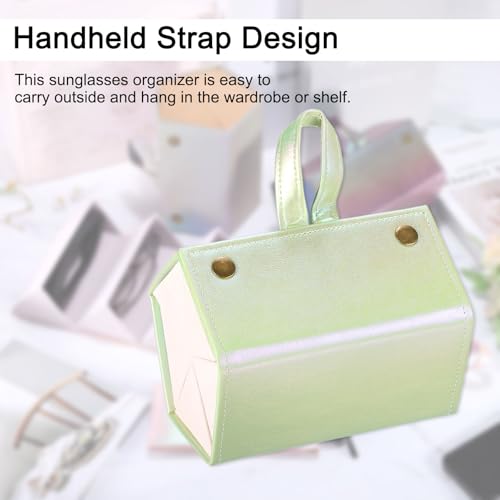 Image of PATIKIL Travel Sunglasses Organizer, 5 Slot Foldable Sunglasses Holder Leather Sunglass Storage Organizer with Pouch