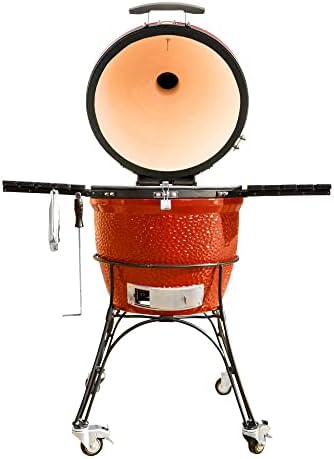 Kamado Joe® KJ23RHC Classic II 18-inch Charcoal Grill in Red with Cast Iron Cart, Heat Deflectors and Ash Tool