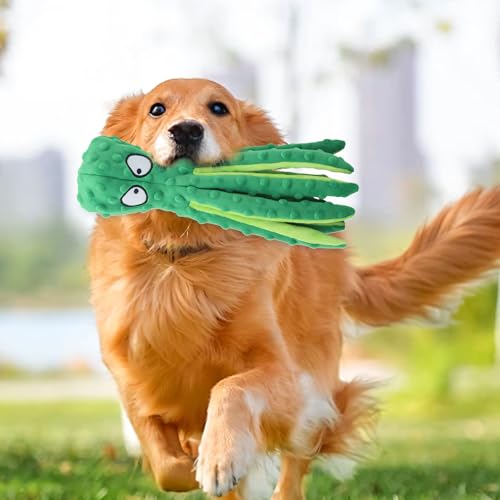 Hundespielzeug Unzerstörbar, 2025 Neu No Stuffing Dog Toys, Hundekauspielzeug Welpenspielzeug Hunde-Quietschspielzeug Krake Quietschspielzeug Intelligenz Hundespielzeug Große Kleine Hunde (Blau)