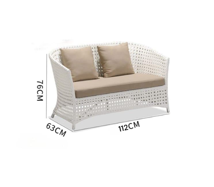 Image of PRATHAM India Outdoor Indoor 4 Piece Patio Furniture Sofa Set Conversation Set Waterproof with Washable Soft Cushion and Center Table Wicker for Balcony and Gardens