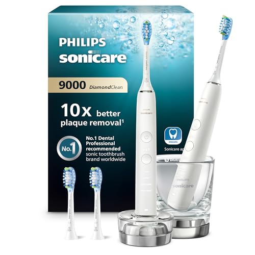 Philips Sonicare DiamondClean 9000 elektrische Zahnbürste, Doppelpack, Zahnbürste mit...