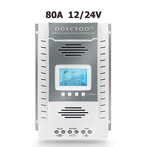 SolaMr 80A MPPT Solarladeregler 12V/24V Intelligenter Solarpanel-Batterie Laderegler mit LCD-Display und Doppeltem USB-Anschluss - K80A Cover