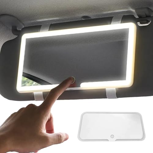Specchio di cortesia per auto con luci a LED specchio per trucco auto con 3 modalità di illuminazione e 60 LED, cosmetico ricaricabile, specchio