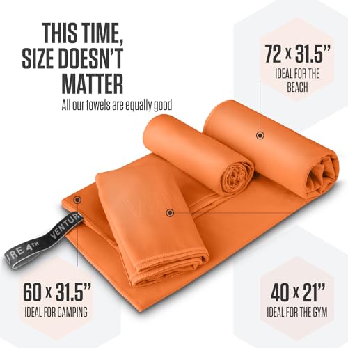 VENTURE 4TH Toalha de secagem rápida. Toalha de viagem de microfibra ideal para acampamento, caminha