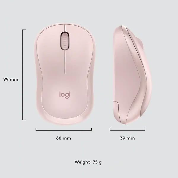Logitech M220 Silent Wireless Mouse, 2.4 GHz with USB Receiver, 1000 DPI Optical Tracking, 18-Month Battery, Ambidextrous, Compatible with PC, Mac, Laptop - Rose (Renewed) - 1