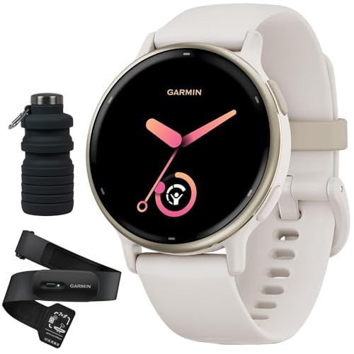 Garmin Vivoactive 5 Fitness Smartwatch, Ivory with HRM 200 Heart