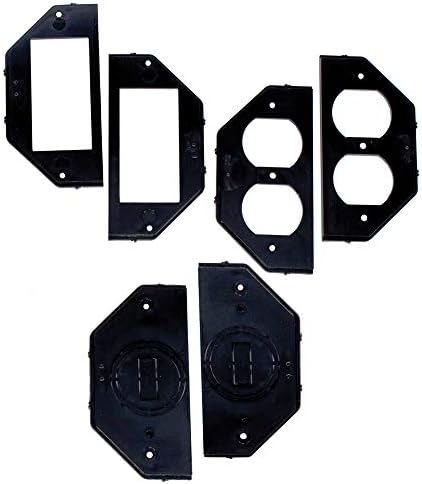 Intermatic Wp217 Specialty Wall Plate, Double Gang Toggle & Round Gfci Flexi Guard Insert - Black