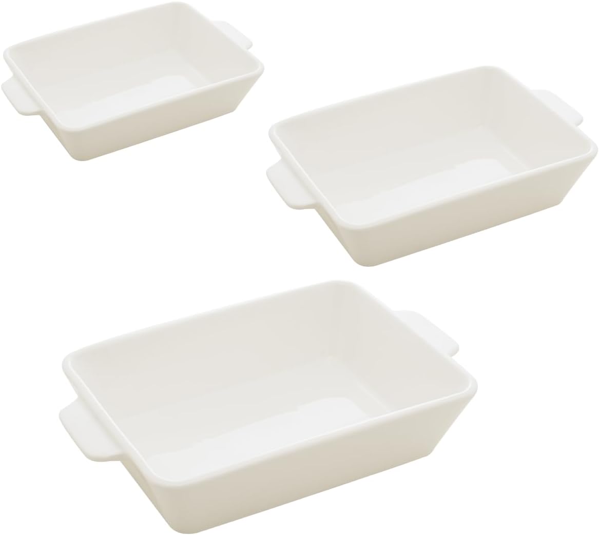 LYOR – Conjunto 3 Refratários com Alça Basic Branco Porcelana