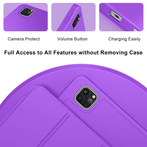 Image of ZryXal New iPad Pro 13 Inch Case (M5) 2025 / (M4) 2024 with Pencil Holder, Smart iPad Case [Support Pencil Pro and Pencil (USB-C)], Support Touch ID and Auto Wake /Sleep (Grape Purple)
