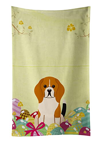 Caroline's Treasures BB6040KTWL Easter Eggs Beagle Tricolor Kitchen Towel Dish Cloths Guest Hand Towel Decorative Bathroom Towel for Face,Tea, Dishcloth, Kitchen and Bath