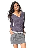  Flashlights Damen Langarmshirt Langarm Shirt Melange Lila 36/38