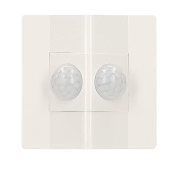 KTM Healthcare Wide Angle PIR Sensor Light Switch with Fire Protection Line Motion Activated LED Light Switch Auto Control Lamp Wall Switches Smart Body Induction Detector (AC 220V, White)