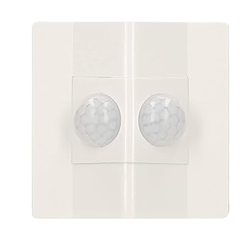A K Homes -Wide Angle PIR Sensor Light Switch with Fire Protection Line Motion Activated LED Light Switch Auto Control Lamp Wall Switches Smart Body Induction Detector (AC 220V, White)