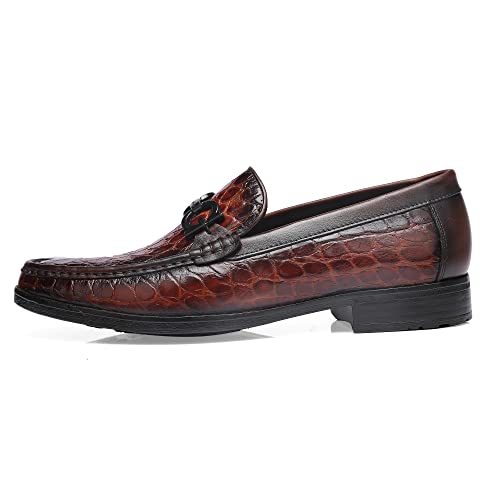 Premium Dress Shoes for Men, Classic Alligator Printed Business Leather Dress Slip on Loafer Shoes for Mens3