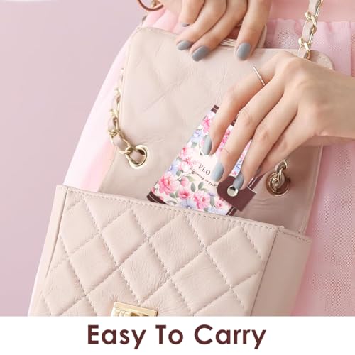 Image of PALAY Card Holder Brown PU Leather Credit Card Holder with 20 Transparent Card Pockets Painting Floral Printed Mini Wallet Mother's Day Birthday Gift for Women